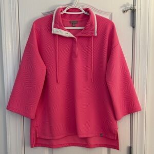 T by Talbots Pink Pullover with White Accents